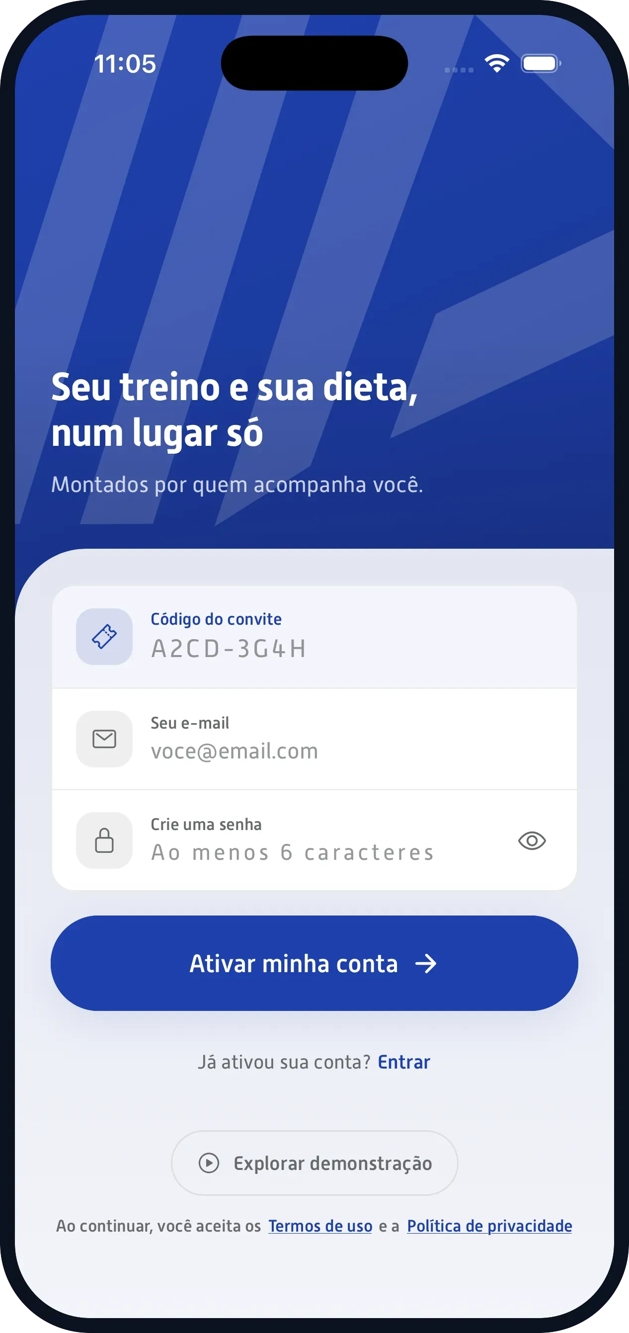 Ele entra pelo seu convite. Um código, e o protocolo já está lá dentro.